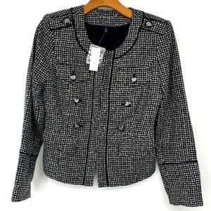 White House Black Market Womens Tweed Jacket Sz 2
